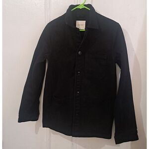 A Days March Womens Small Black Shacket Heavy Cotton Shirt Spring With Pockets